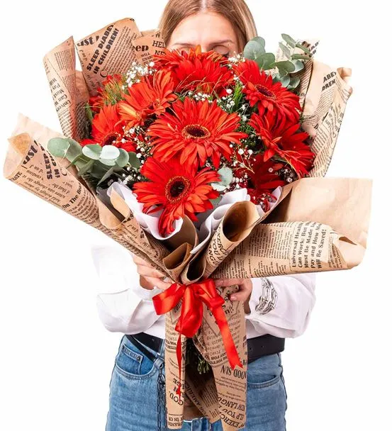Rana Serisi Aşkın Kırmızı Gerbera Buketi