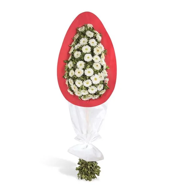 Güçlü Destek Beyaz Gerbera Tebrik Çelengi