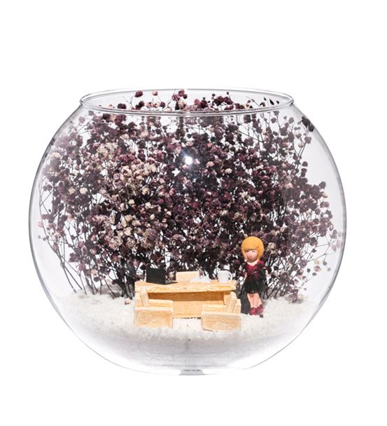 Teraryum Yeni İş Tebrik-Mor-Sarışın Bordo Elbiseli